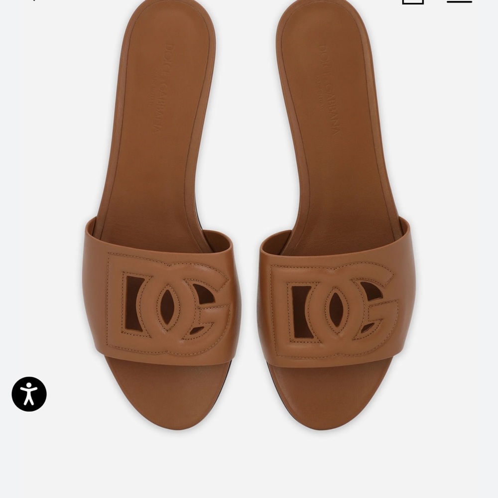 100% Authentic D&G calfskin sliders with Logo